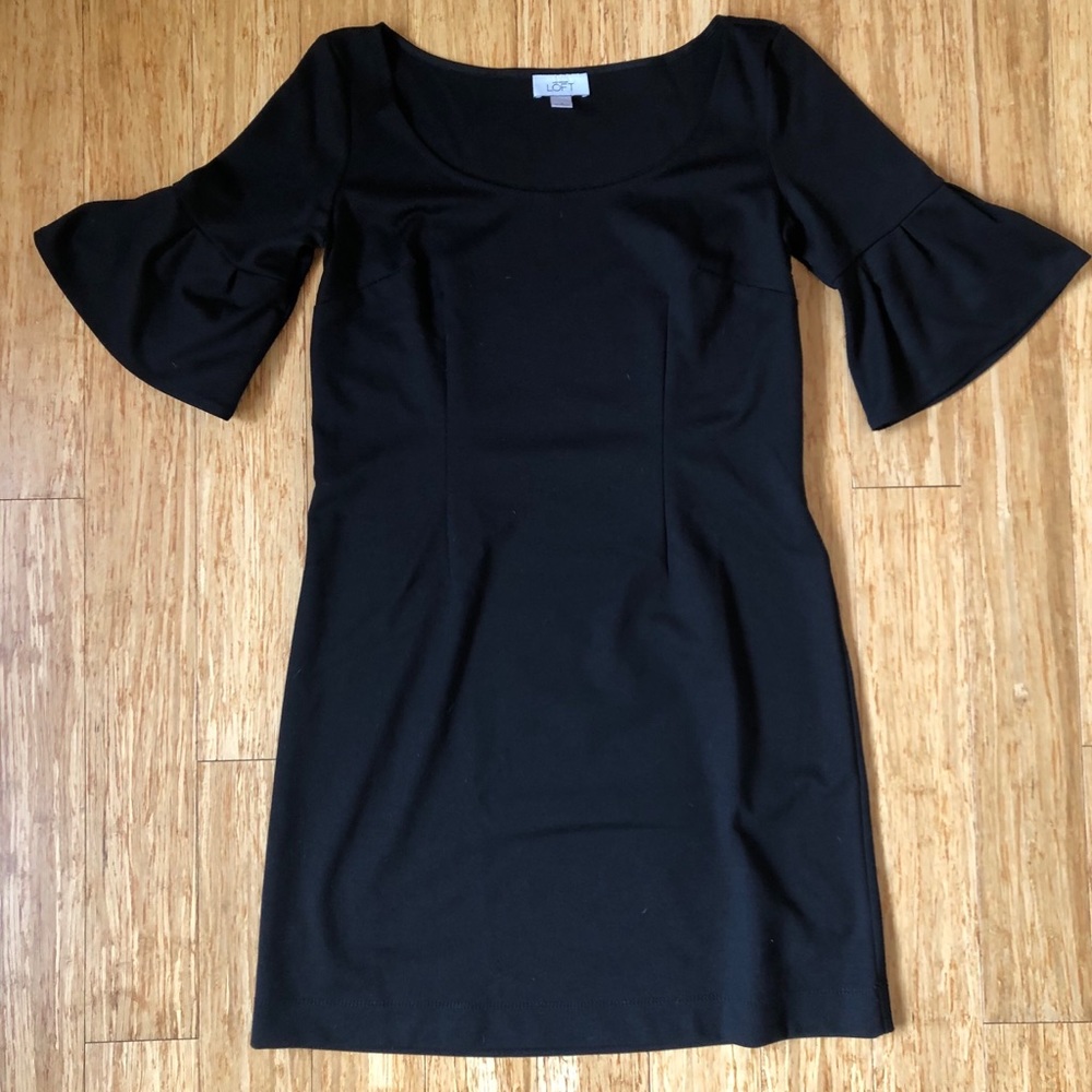 Ann Taylor Loft Black Side Zip Dress